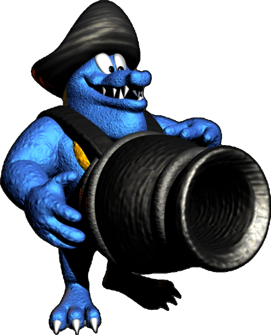 Inimigo azul com canhão